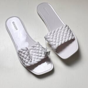 Old Navy Women’s Quilted Jelly Slide Sandals Calla Lily NWT Sz 9
